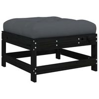 taburete de jardin  otomana de jardin  reposapies de jardin con cojin madera maciza de pino negro