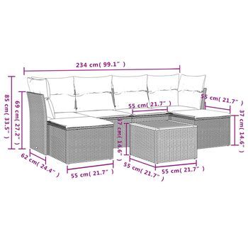 Conjunto De Sofás De Exterior (conjunto De 7 Piezas Con Cojines)