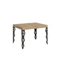 mesa extensible 80x120204 cm karamay roble natural estructura antracita