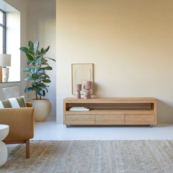 Mueble para tv de teca maciza de 180 cm