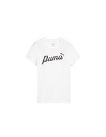 camiseta puma essentials script blanco infantil