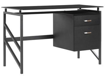 Escritorio  117 cm 57 cm con almacenaje negro