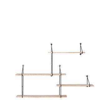 Estante de pared de madera y metal - madera clara