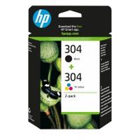hp paquete de 2 cartuchos de tinta original 304 negrotricolor