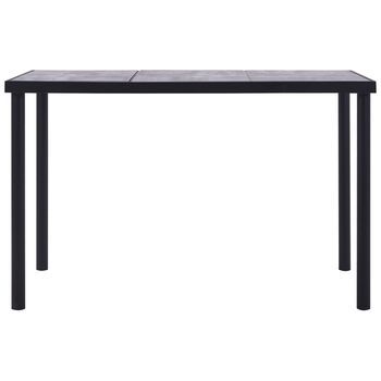 Mesa De Comedor | Mesa De Cena De Mdf Negro Y Gris Hormigón 160x80x75 Cm