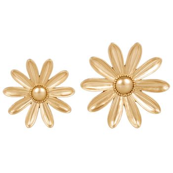 Decoraciones de pared con flores en poliresina dorada (x2)