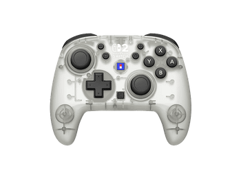 Mando Nintendo Switch 2 - Hori Horipad Turbo, Compatible con 2, Inalámbrica, Palancas analógicas TMR, Función 10h, Blanco hielo