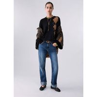 liu jo jeans jeans rectos con vuelta para mujer