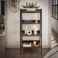 estanteria estilo industrial 4 baldas 575x34x138cm madera oscura