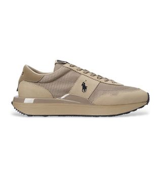 Polo Ralph Lauren para hombre. 809965080001 Zapatillas de piel Train 89 beige (36), Plano, Cordones, Casual