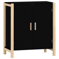 aparador de madera contrachapada negro 62x38x70 cm