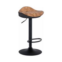 taburete de bar regulable y giratorio en simil cuero natural