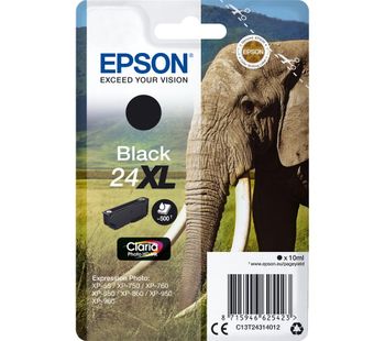 EPSON Elephant 24XL Black Ink Cartridge, Black