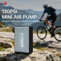 x-tiger bomba electrica para bicicleta  moldeado integrado aleacion de aluminio inflador portatil mini alta presion de 120 psi para ciclismo de larga distancia