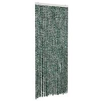 cortina antimoscas chenilla verde y blanco 100x230 cm vidaxl