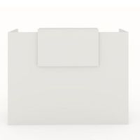 mostrador de recepcion y oficina facil montaje con cierres laterales y embellecedor ajustable color blanco 140x105x50cm fabricado en espana