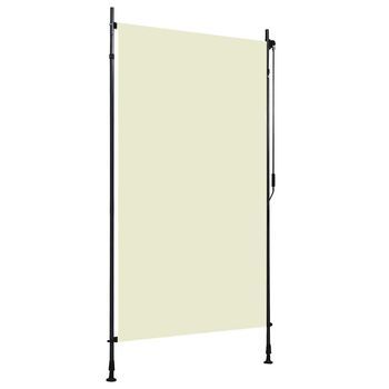 Estor Enrollable - Accesorio De Exterior - Poliéster Y Acero - Crema (120x270cm)