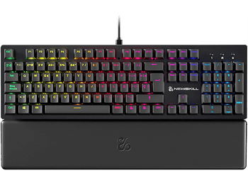 Teclado gaming - NEWSKILL Serike V2, Por Cable, Iluminación RGB, Con reposabrazos, Negro