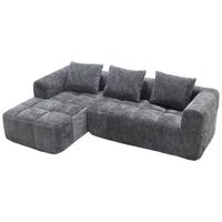 sofa rinconera 3 plazas chenilla urban meuble 250x158x60cm - gris