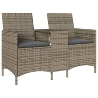 sofa de jardin  sofa de exterio 2 plazas con mesa y cojines ratan pe gris