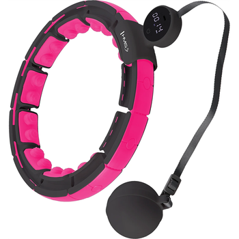 Hhm16 Aro Hula Negro/rosa Con Imanes Y Pesas + Contador Hms