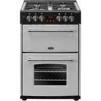 belling farmhouse 60df dual fuel cooker - silver  black silver