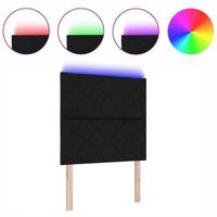 cabecero con luces de tiras led con cabecera negro 90 cm tela