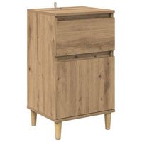 mesita de noche 40x35x39 cm madera - marron