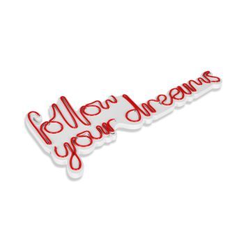 Iluminación Led Decorativa De Plástico Follow Your Dreams Rojo 60x32x2 Cm