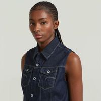 g-star raw chaquetas d29079-d934 pitched hem slim vest-082 ronsed para mujer