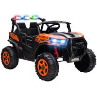 aiyaplay coche electrico para ninos 3-8 anos 24v 2 plazas doble motor mando a distancia y arranque suave naranja