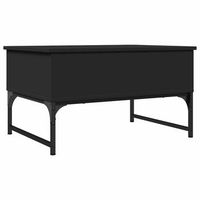mesa de centro 70x50x40 cm madera y metal trabajados - negro
