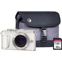 olympus pen e-pl9 mirrorless camera with 32 gb sd card  case - white body only white