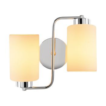 Lámpara De Pared Balcova-n-346 Plata Metal Vidrio Diámetro 32x28 Cm