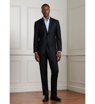 Hackett London para hombre. HM423212 traje de lana pura loro piana negro (38/30), Casual, Clásico