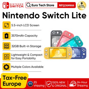 Consola de juegos portátil Nintendo Switch Lite, liviana y portátil, controlador Joy Con integrado, opción de varios colores