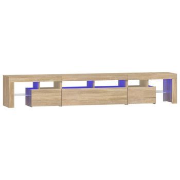 Mueble Tv | Mueble De Salón | Armario Tv Con Luces Led Roble Sonoma 230x36,5x40 Cm