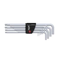 wiha juego de llaves allen en soporte compact con cabeza esferica hexagonal de 12 unid en cromado mate 36453