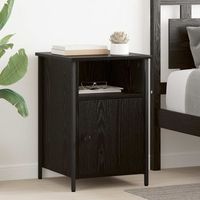 mesita de noche 2 uds - mueble dormitorio - madera de ingenieria - roble negro 40x42x60cm
