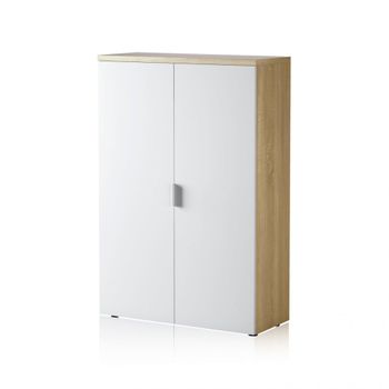 Armario auxiliar de 2 puertas 80x119 cm blanco roble