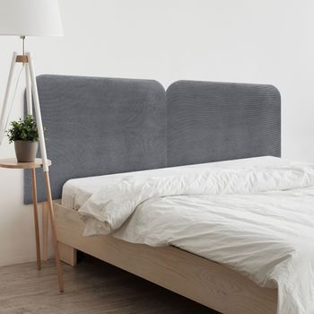 Dhome Cabecero Turquesa Curvo Tapizado En Pana 210cm Dual Con Patas Altura 125cm Para Pared Acústico Absorbente Cabezal Cama Dormitorio (turquesa, 210cm Dual)
