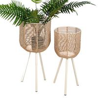 set 2 maceteros cpatas metalrattan