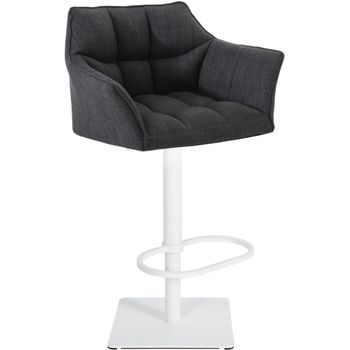 Taburete De Bar Damaso Con Tapizado De Tela Gris Oscuro 45x64x88 Cm Clp