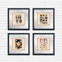 cuadro decorativo enmarcado cam2162065068 multicolor 32x32 cm 4 piezas