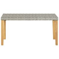 banco de jardin  banco de exterior  silla de jardin ratan sintetico y madera de acacia gris 120 cm