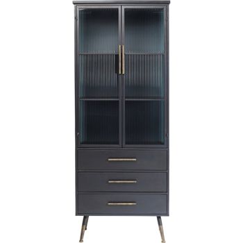 Vitrina industrial de 2 puertas y 3 cajones de aluminio y acero