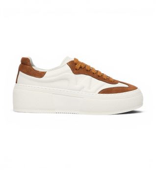 Weekend Max Mara para mujer. 2625766035600 Zapatillas de Piel Wkatessile blanco (39), Marrón, Plano, 1 a 3cm, Ninguno, Casual