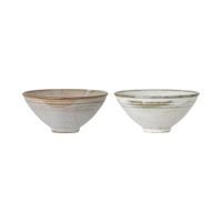 cuenco 18 cm en gres blanco juego de 2