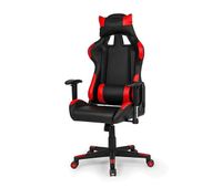silla gaming ergonomica y giratoria en negro y rojo 124x67 cm silverstone negro - rojo silverstone 67 x 124 x 68 cm