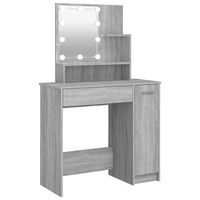 tocador con led gris sonoma 865x35x136 cm vidaxl